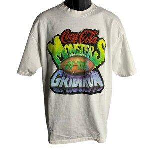 Vintage Coca Cola Monsters of Gridiron T Shirt XL White Single Stitch Crewneck